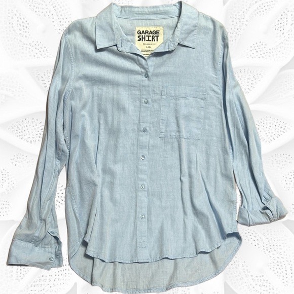 Garage Tops - Long sleeve shirt. Light denim feel. Light Blue. Never used.